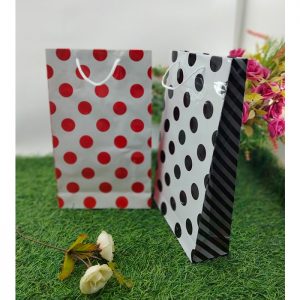 Tas Kertas Laminasi Polkadot Garis Belanja Kado Souvenir Ap3T Polkadot Garis