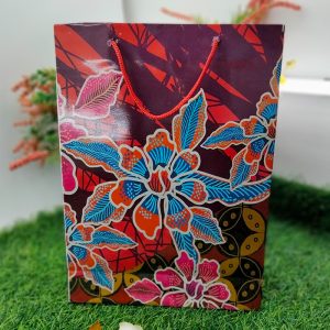 Tas Kertas Ivori Laminasi Licin Belanja Hadiah Kado Motif Bunga TB 3 Laminasi Bunga